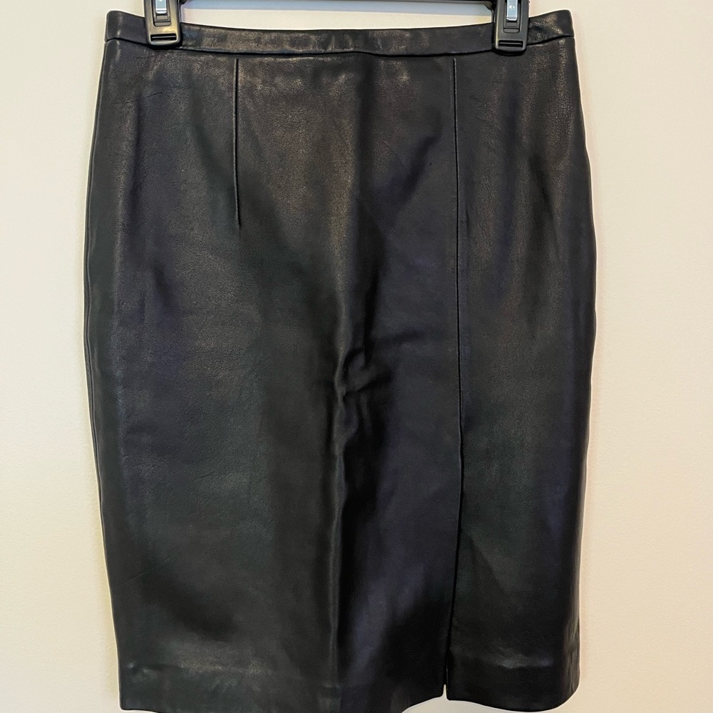 Michael Kors Black Leather Skirt